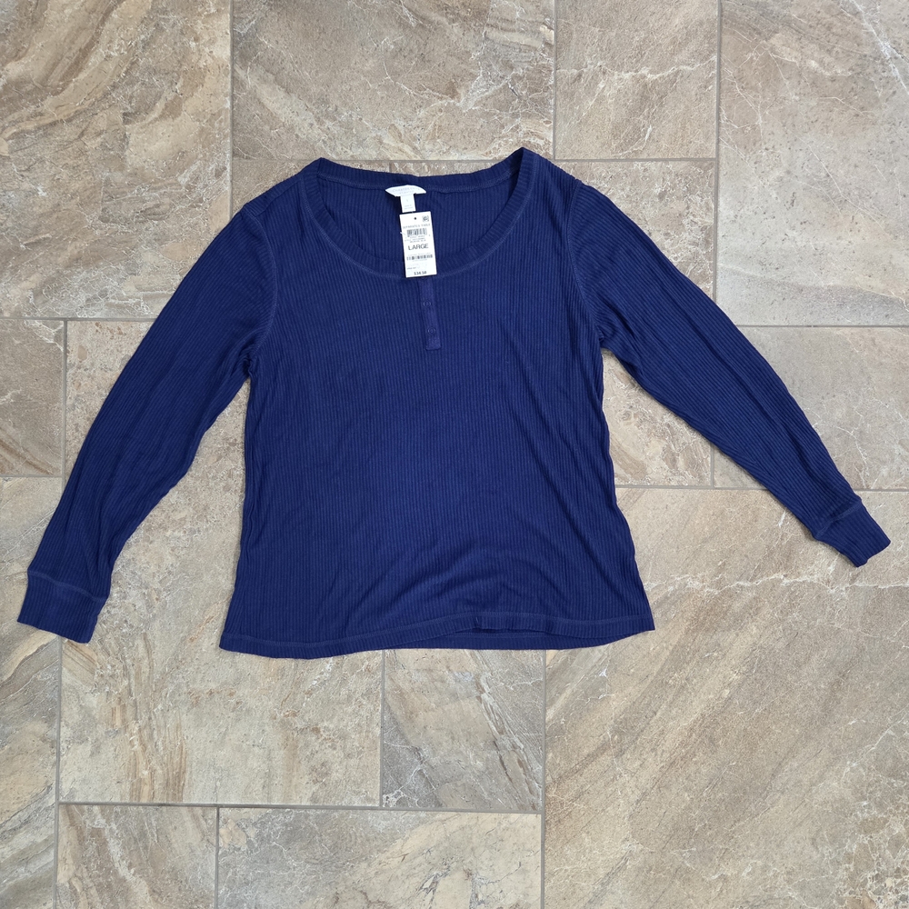 Charter Club Navy Long Sleeve Tee